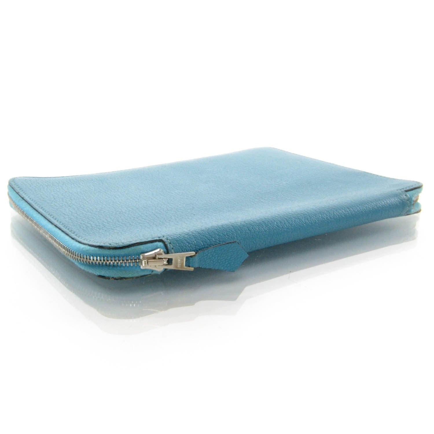 Hermes Chevre Mysore Globe Trotter Zip Agenda GM Turquoise 4 of 8
