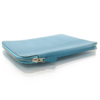 Hermes Chevre Mysore Globe Trotter Zip Agenda GM Turquoise 4 of 8