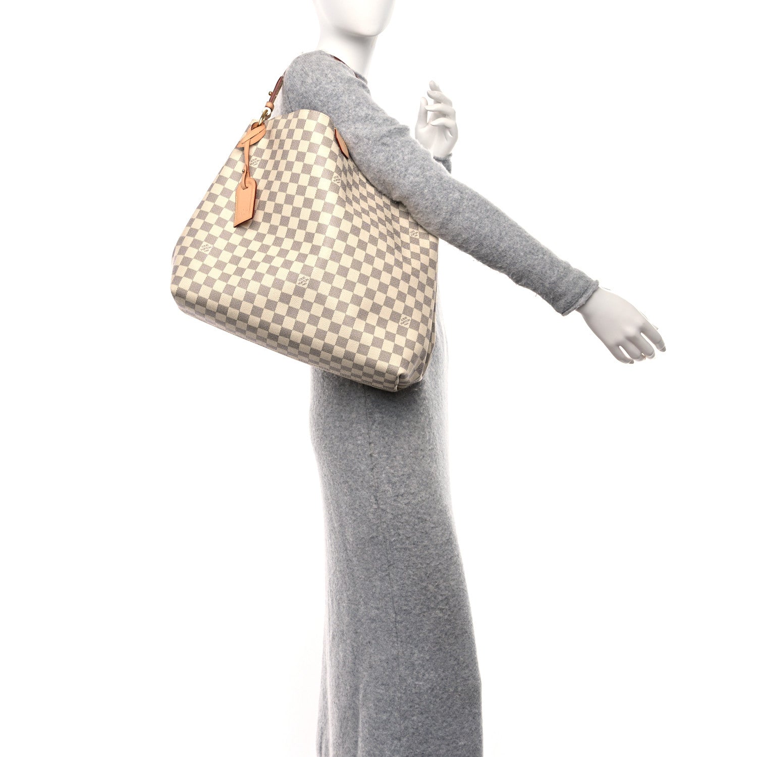 Louis Vuitton Damier Azur Graceful MM Rose Ballerine 2 of 8