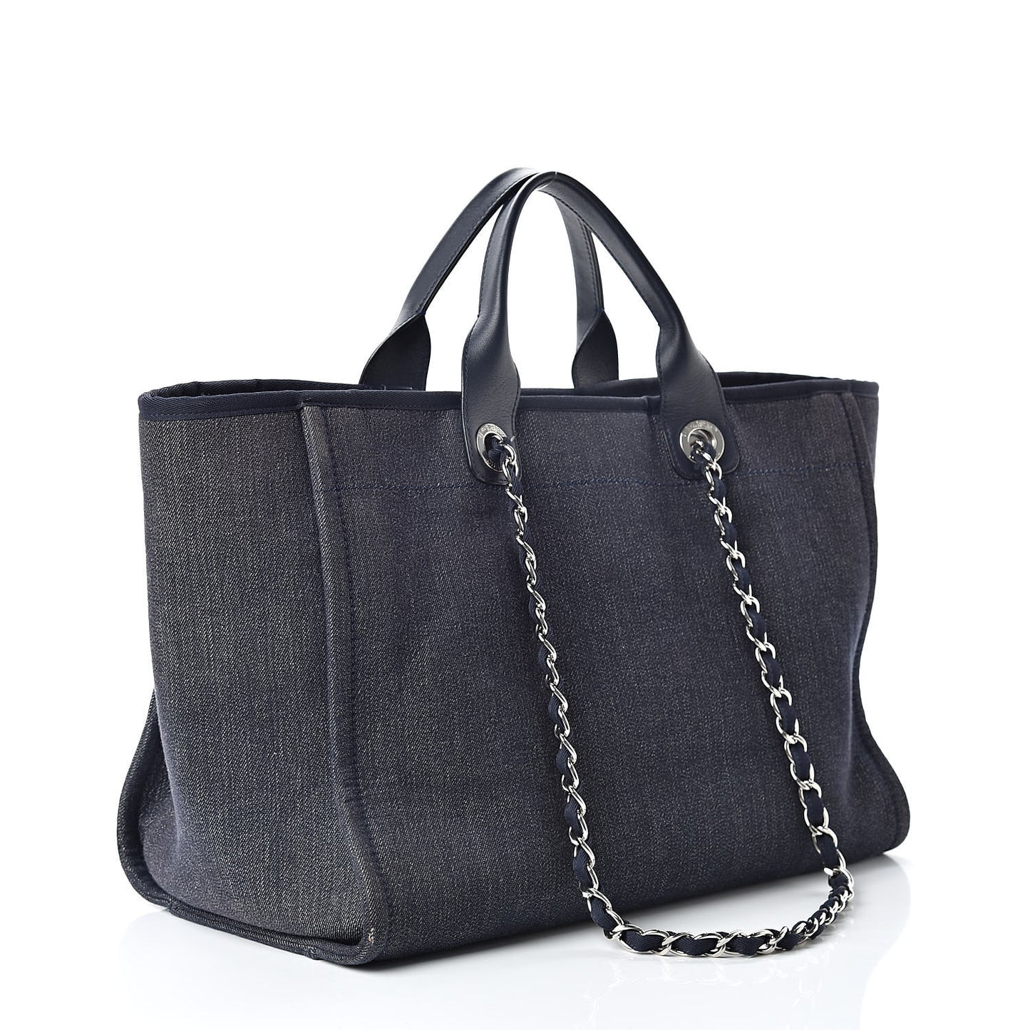 Canvas Large Deauville Tote Blue Orange
