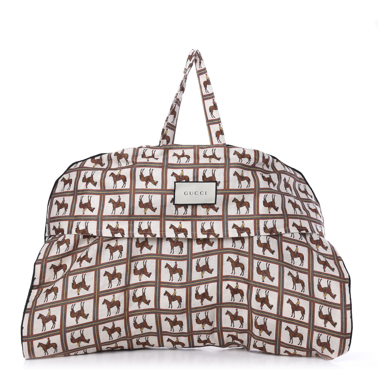 Gucci Equestrian Print Canvas Garment Weekend Travel Bag 1 of 9