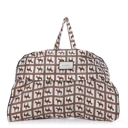 Gucci Equestrian Print Canvas Garment Weekend Travel Bag 1 of 9