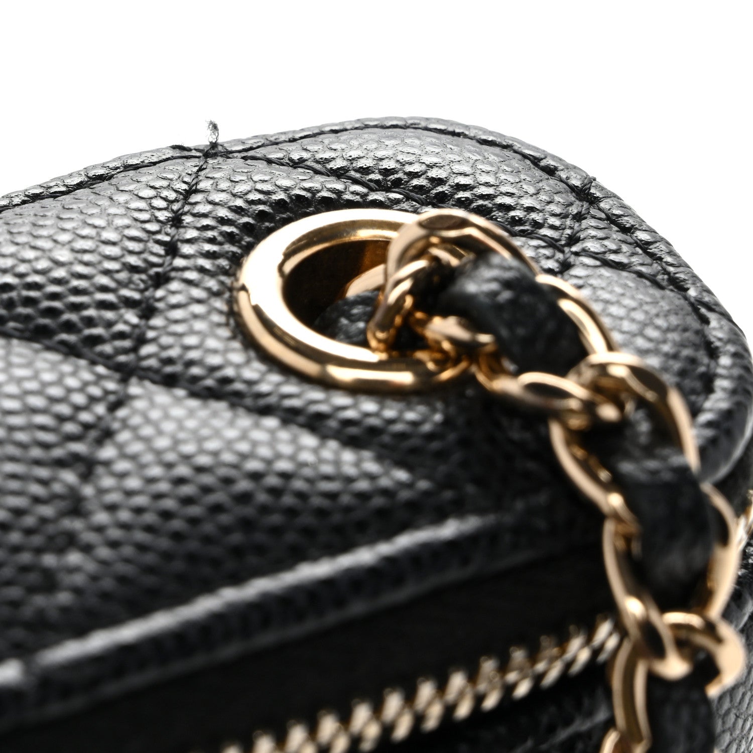 Chanel Caviar Quilted Small Vertical Coco Beauty Vanity Case With Chain Black 11 of 11