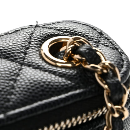 Chanel Caviar Quilted Small Vertical Coco Beauty Vanity Case With Chain Black 11 of 11