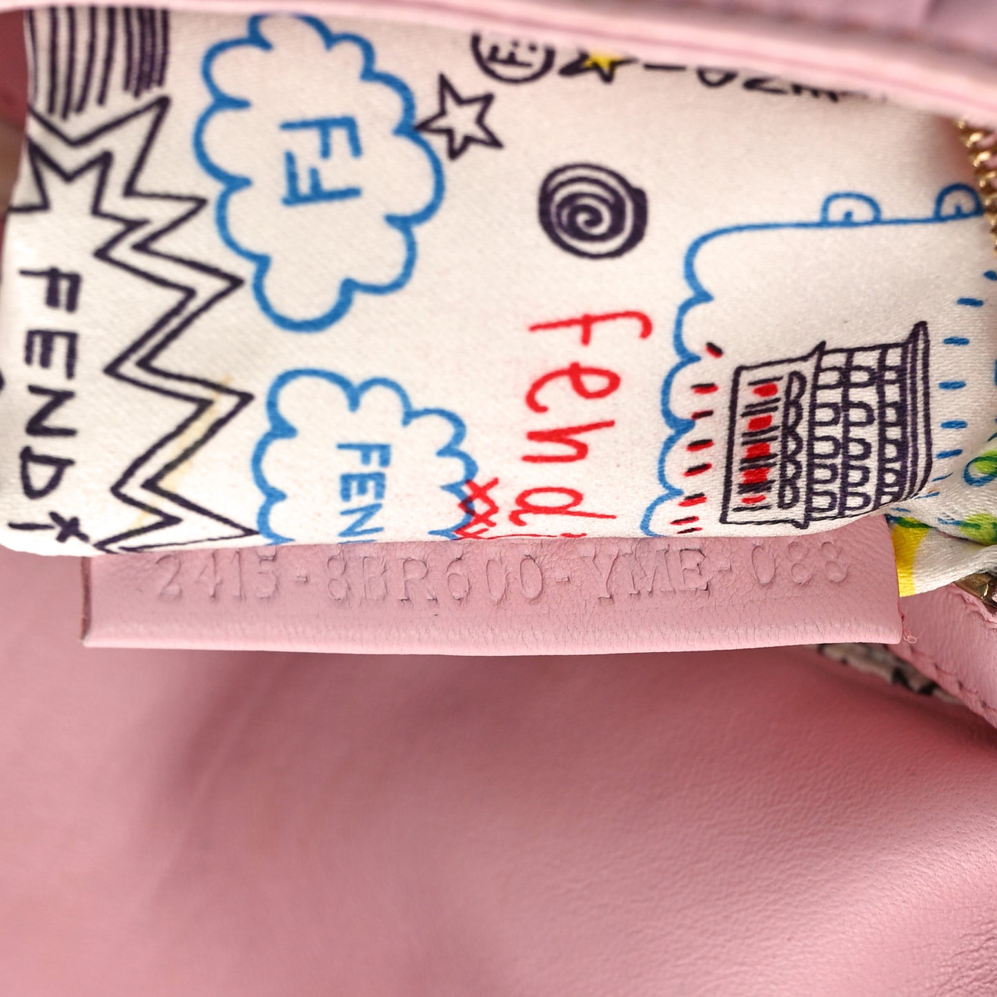 Nappa Logo Embossed Baguette Pink