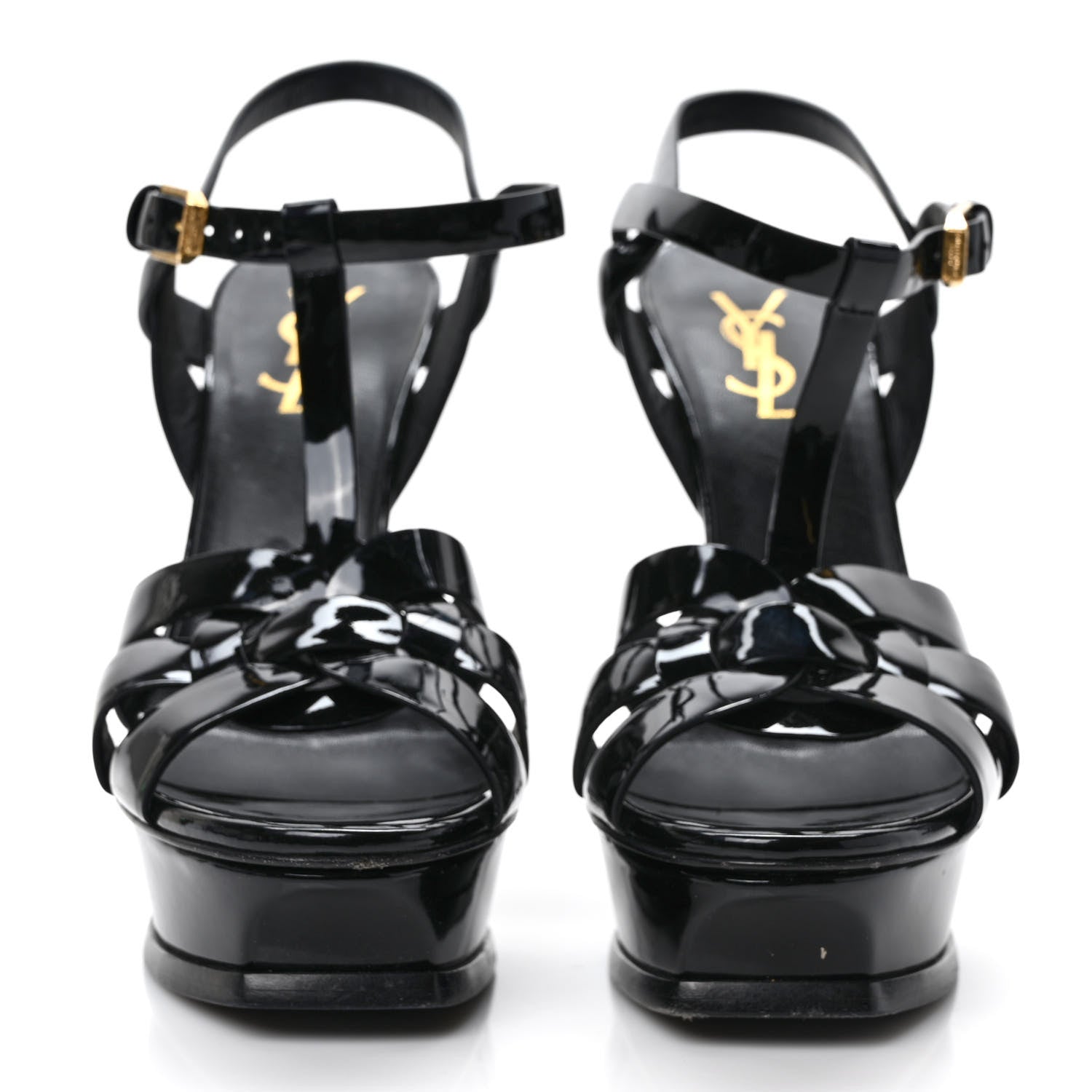 Saint Laurent Patent Tribute 105 Platform Sandals 36.5 Black 2 of 8