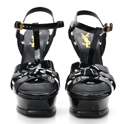 Saint Laurent Patent Tribute 105 Platform Sandals 36.5 Black 2 of 8