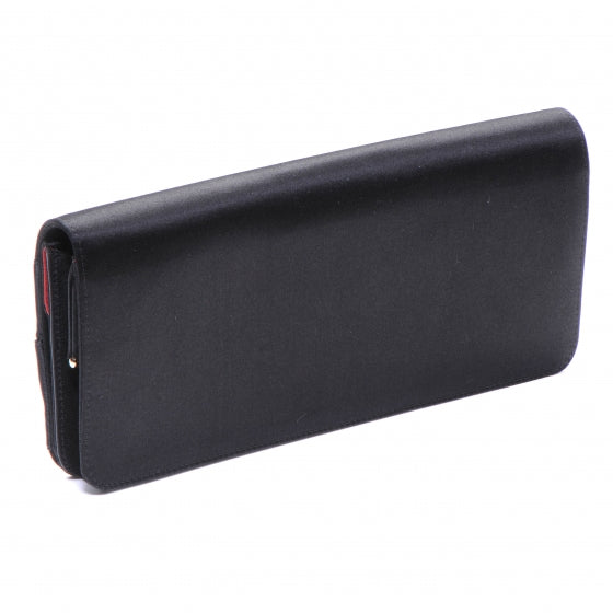 Satin Bow Clutch Black