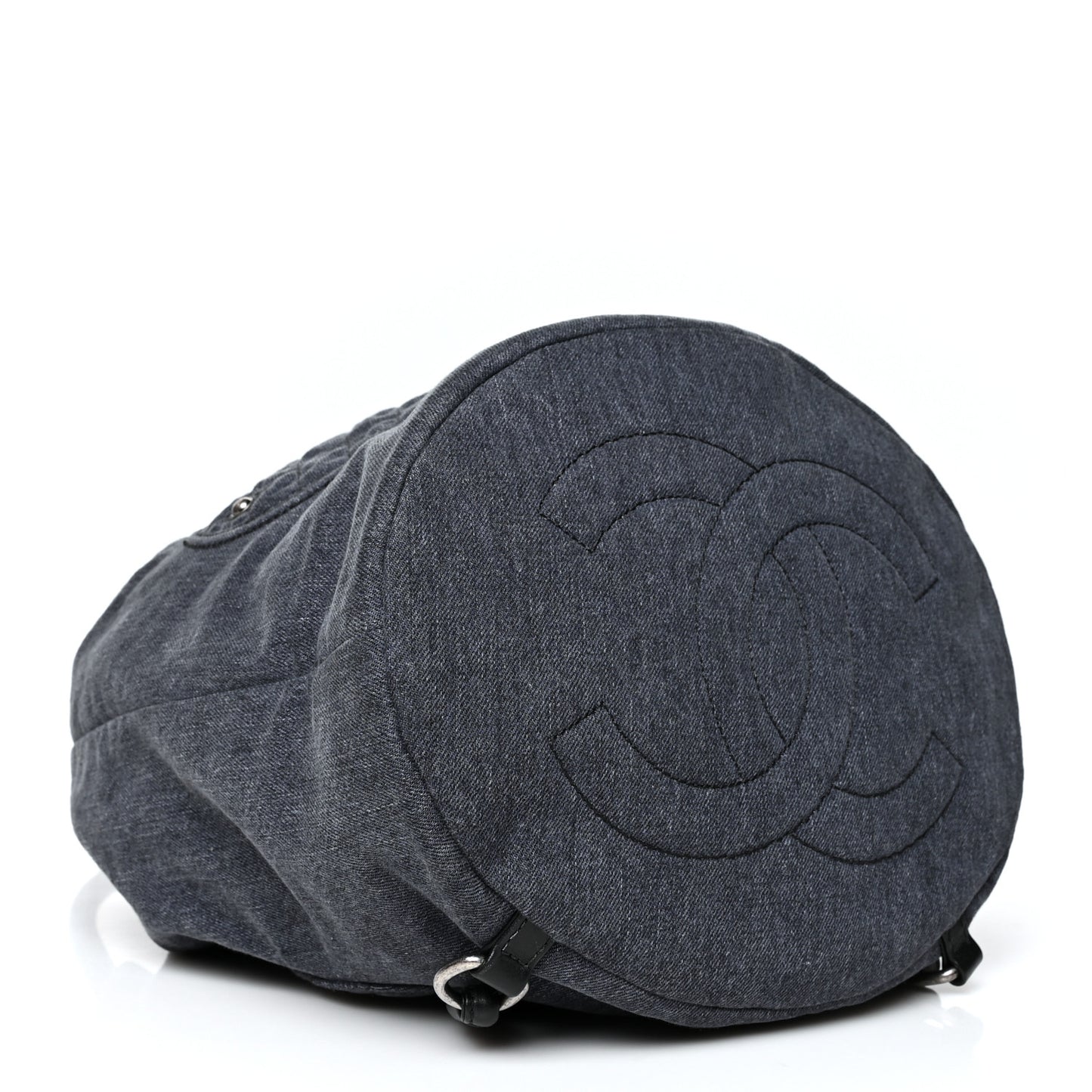 Denim Drawstring Backpack Blue