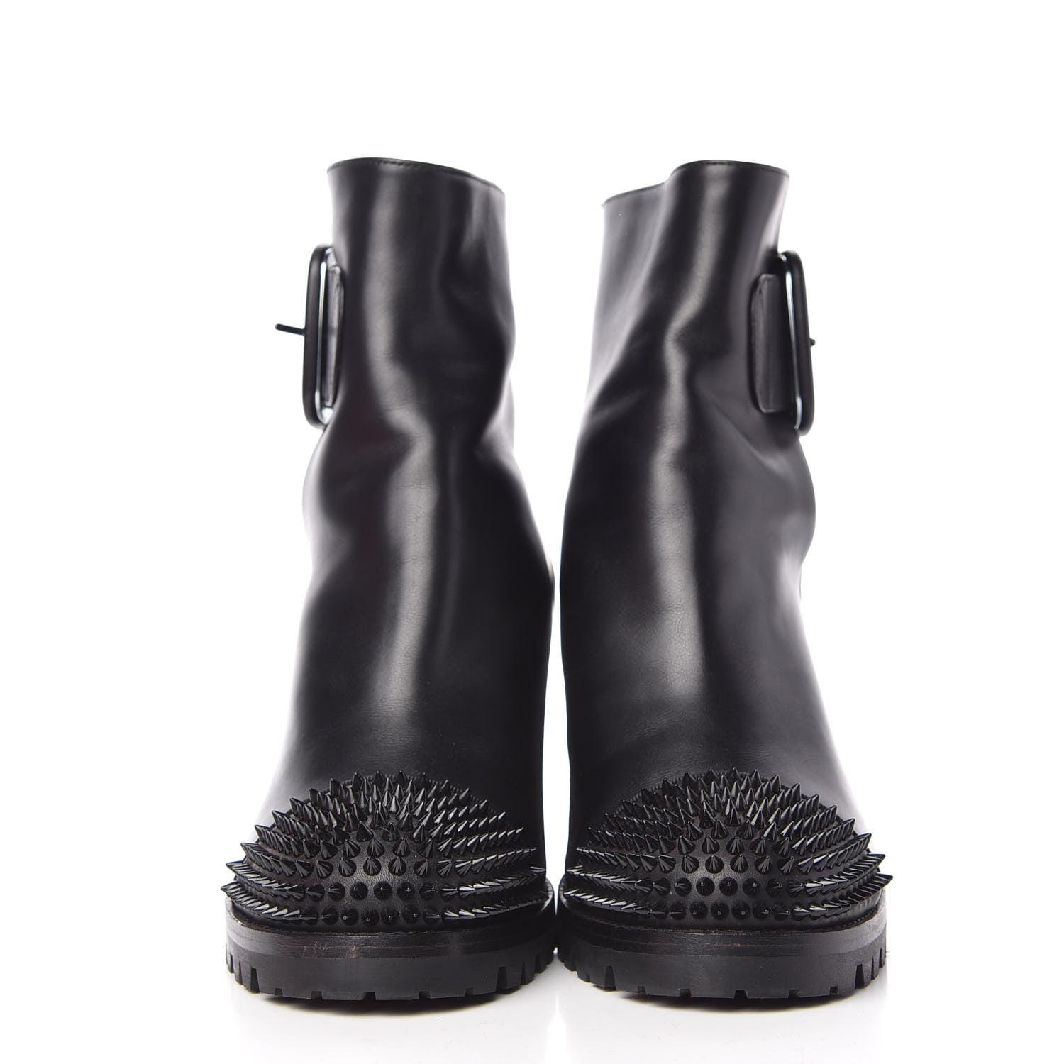 Christian Louboutin Calfskin Spikes Olivia 70 Snow Boots 38 Black 2 of 6