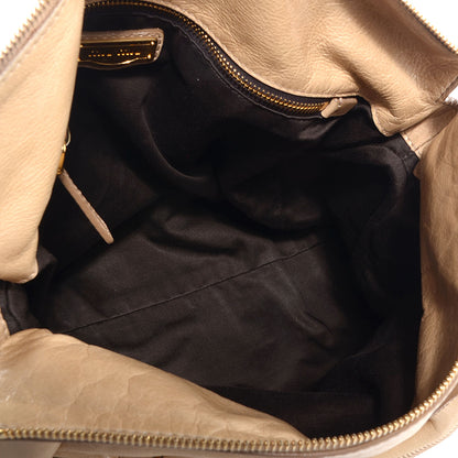 Miu Miu Leather Vitello Lux Bow Bag Quarzo 6 of 11
