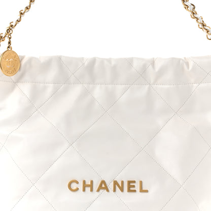 Chanel Shiny Calfskin Quilted Small Chanel  White 9 of 11
