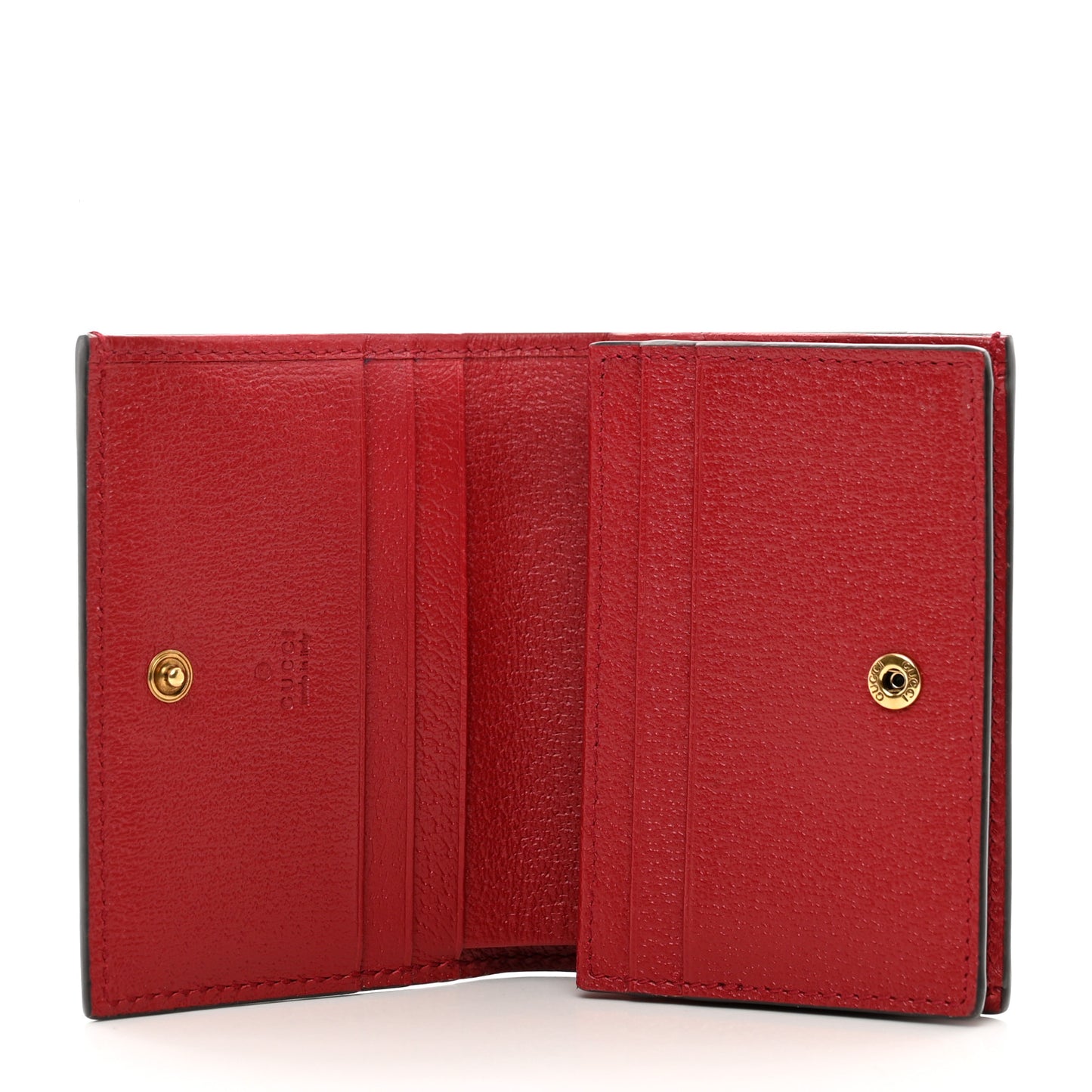 GG Supreme Monogram Queen Margaret Card Case Red