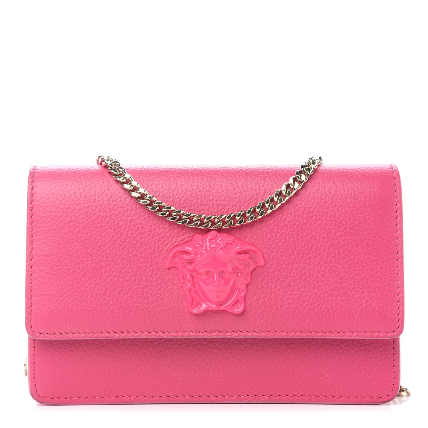Grained Calfskin Palazzo Chain Evening Bag Pink