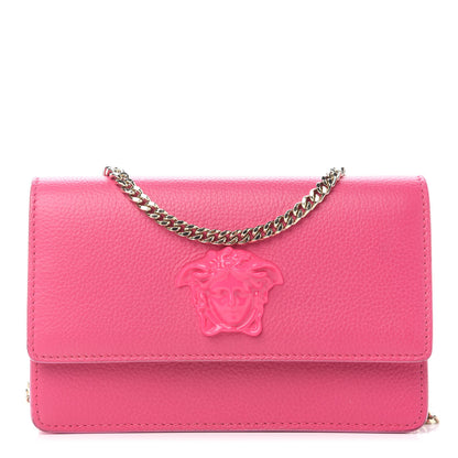 Versace Grained Calfskin Palazzo Chain Evening Bag Pink 1 of 9