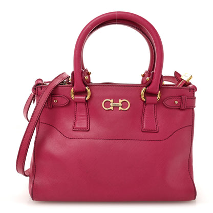Salvatore Ferragamo Hammered Calfskin Batik Tote Pink 1 of 12