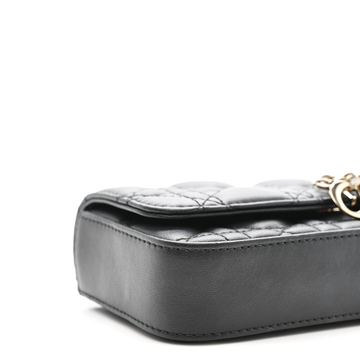 Lambskin Cannage Dior Talk Phone Pouch Black