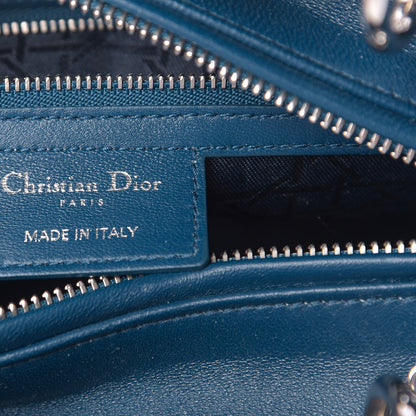 Christian Dior Lambskin Cannage Medium Lady Dior Blue 6 of 12