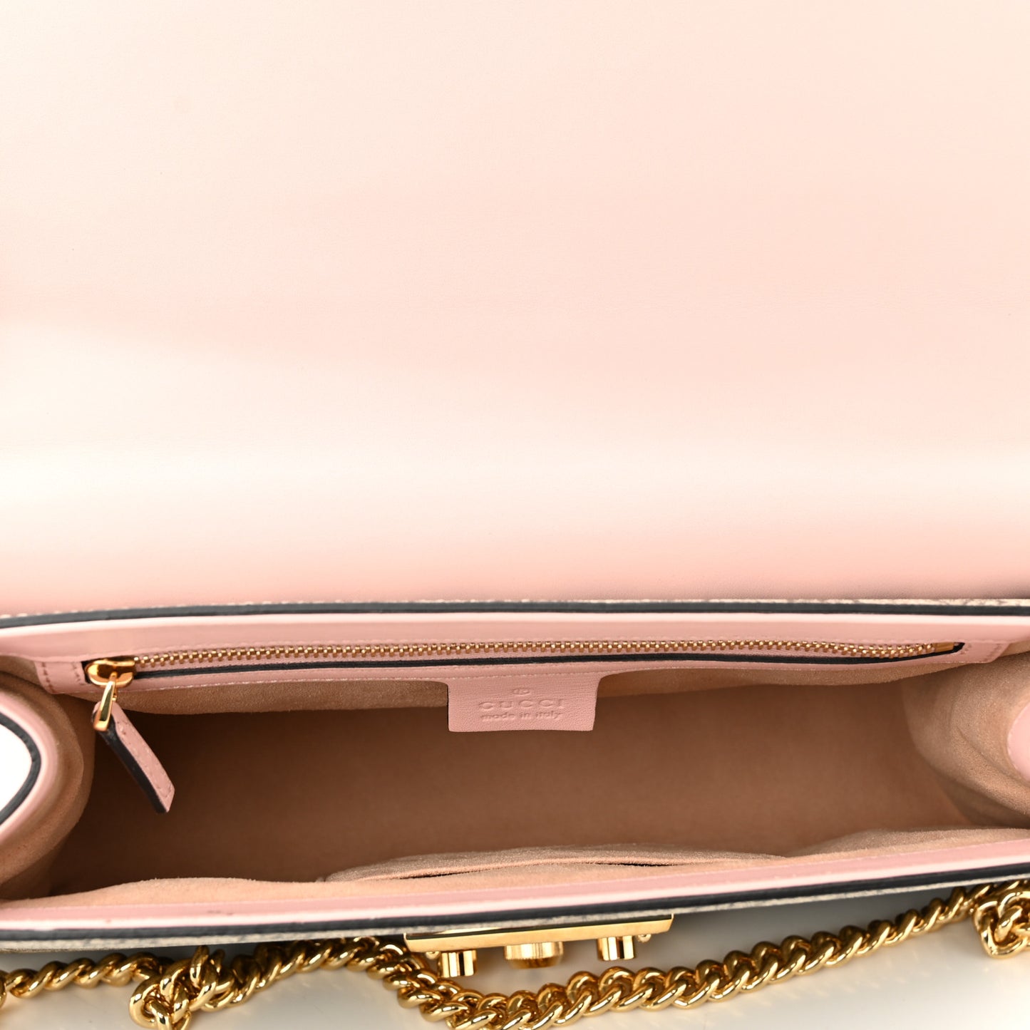 GG Supreme Monogram Calfskin Medium Padlock Shoulder Bag Beige Perfect Pink