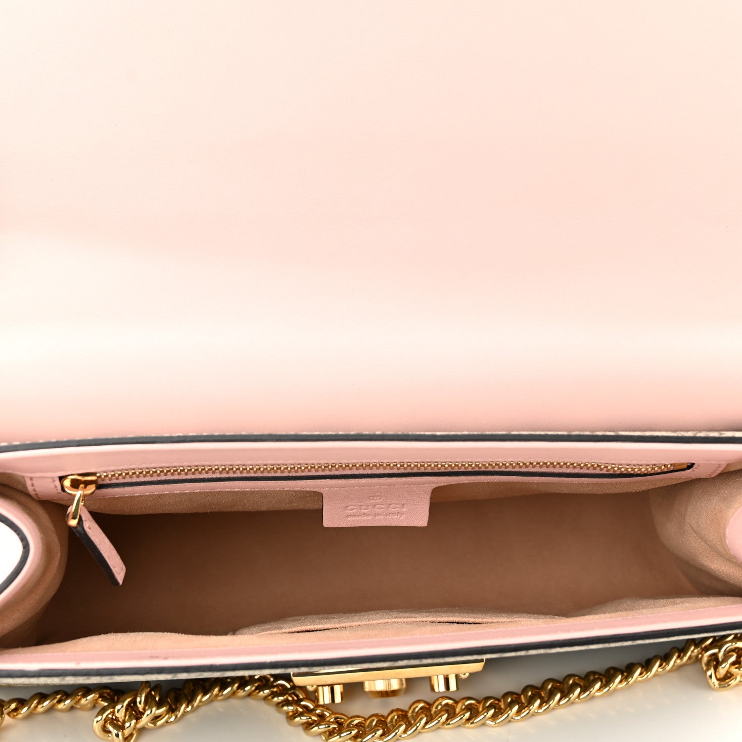 Gucci GG Supreme Monogram Calfskin Medium Padlock Shoulder Bag Beige Perfect Pink 5 of 10