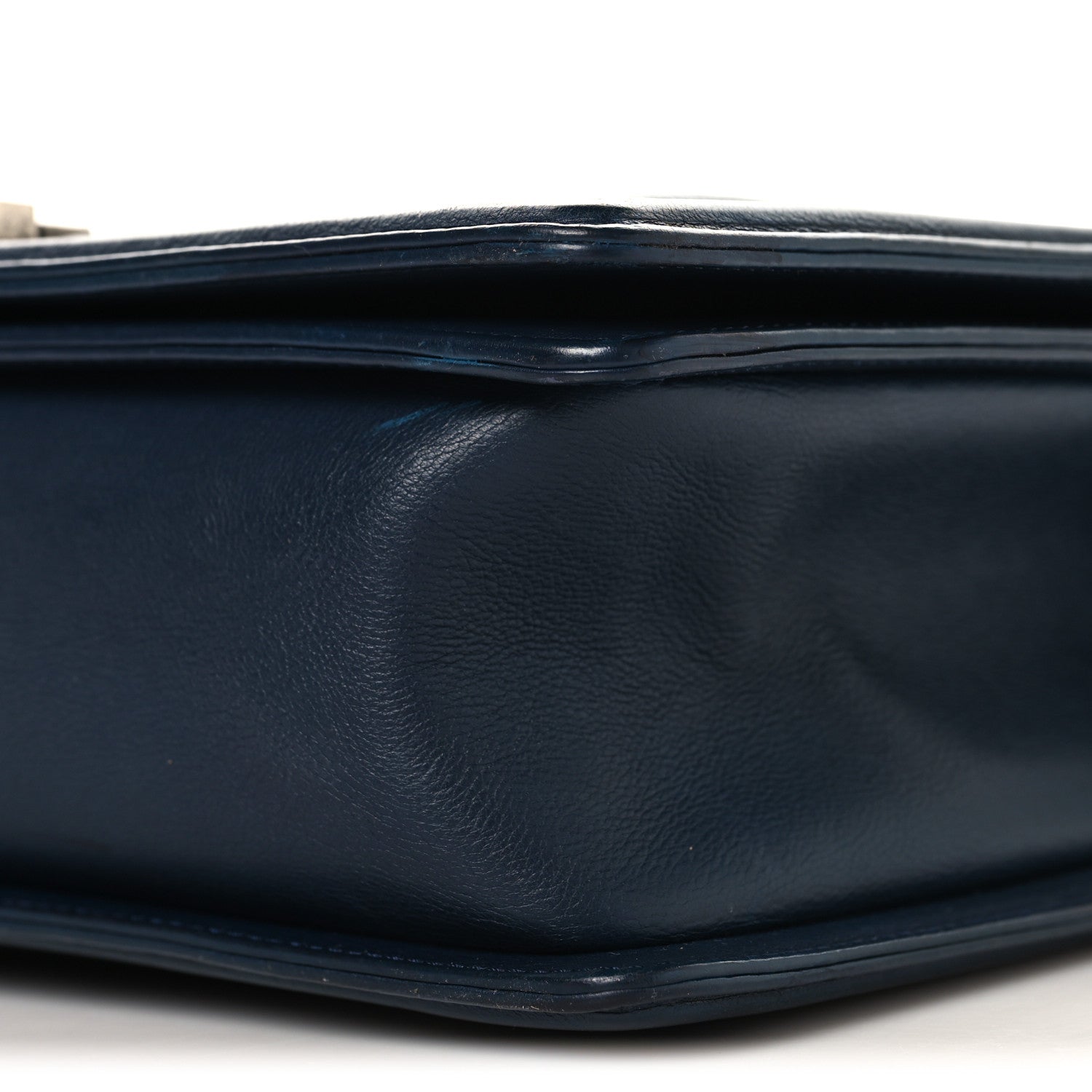 Chanel Calfskin Quilted Double Stitch New Medium Boy Flap Navy