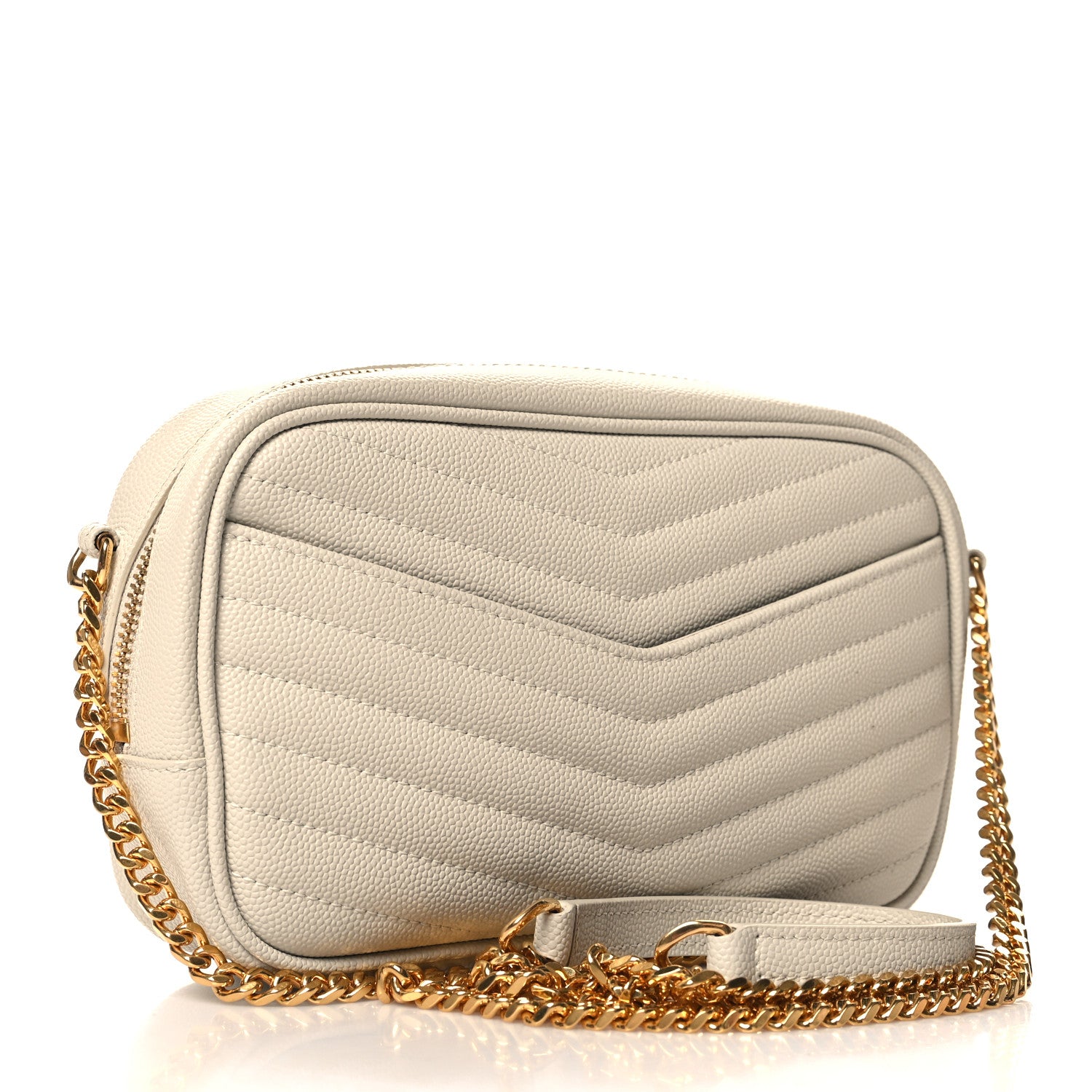 Saint Laurent Grain De Poudre Matelasse Monogram Mini Lou Camera Bag Crema Soft 3 of 10
