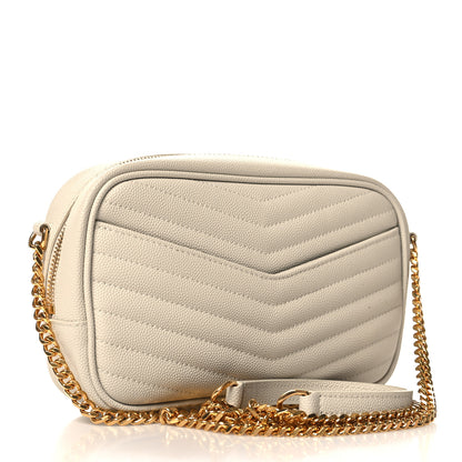 Saint Laurent Grain De Poudre Matelasse Monogram Mini Lou Camera Bag Crema Soft 3 of 10