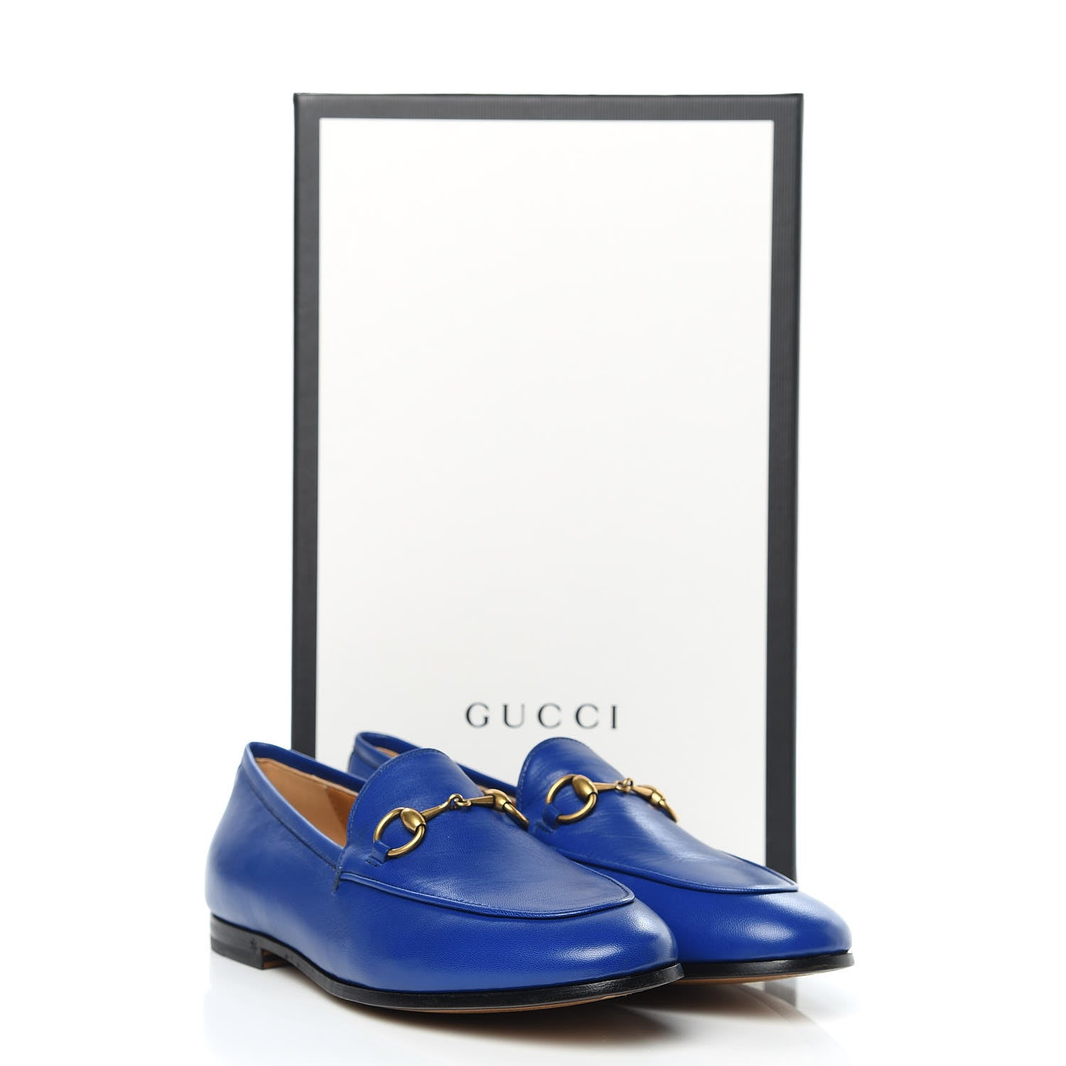 Gucci Malaga Kid Womens Jordaan Loafers 36 Electric Blue 9 of 10