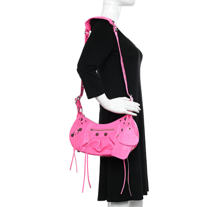 Balenciaga Agneau Arena Small Le Cagole Shoulder Bag Fluo Pink 2 of 10