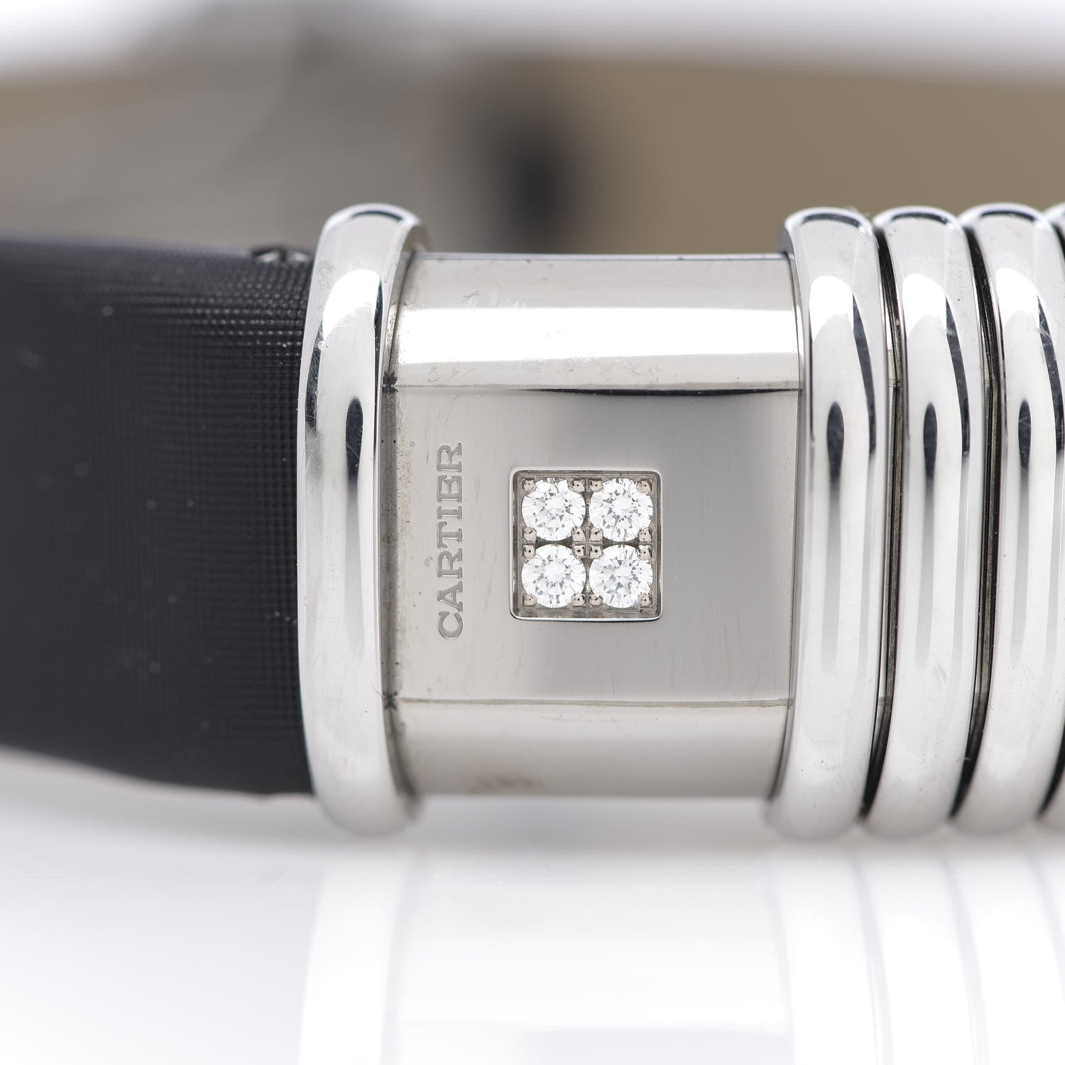 Cartier Stainless Steel 18K Pink Gold Satin Diamond 16mm Declaration Quartz Watch 8 of 8