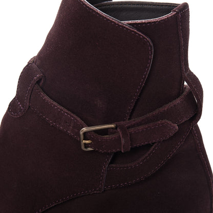 Saint Laurent Suede Soho Calfskin Ankle Boots 40 Deep Blood 19 of 25