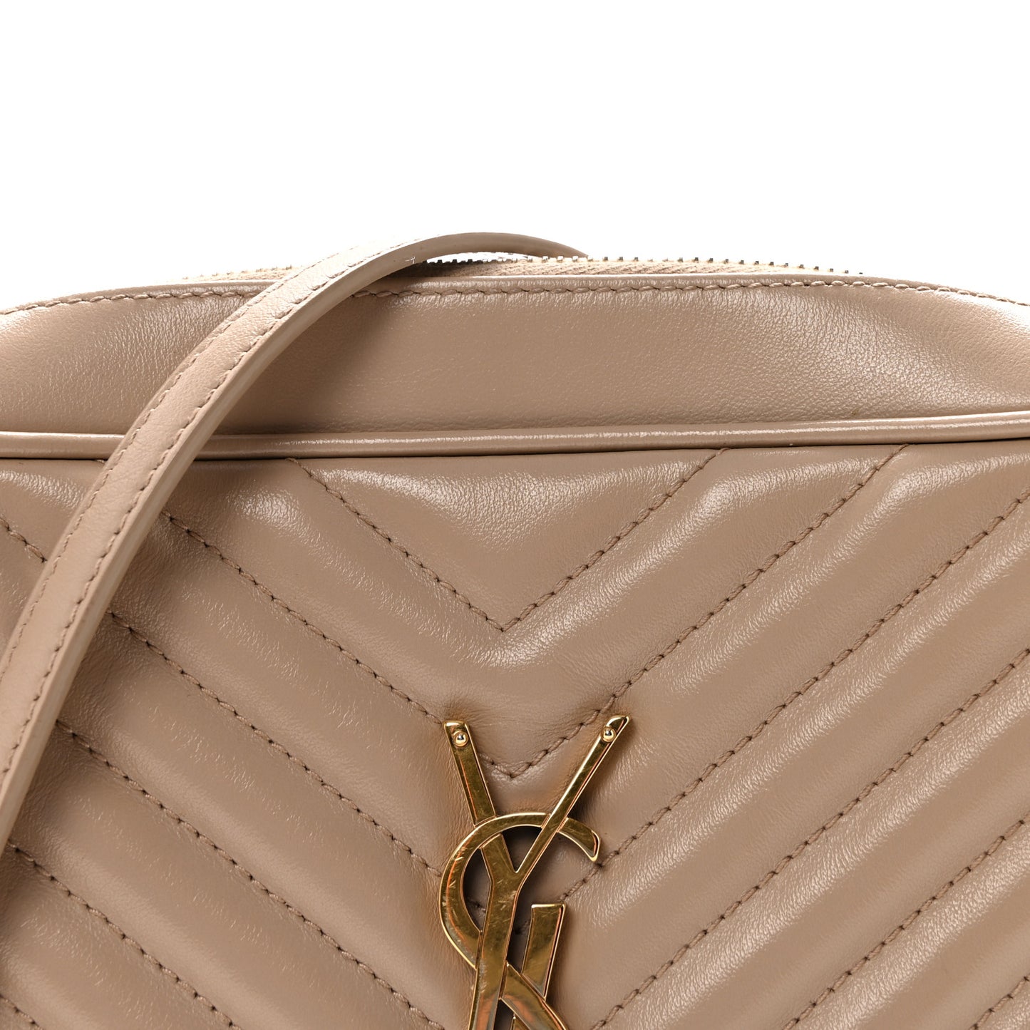 Calfskin Matelasse Monogram Lou Camera Bag Dark Beige
