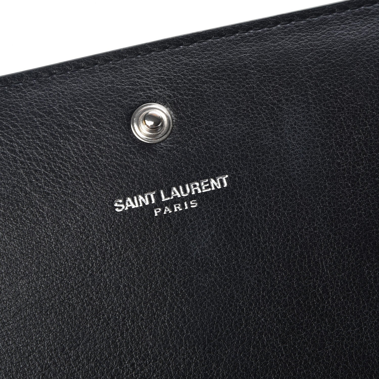 Saint Laurent Calfskin Heart Studded Monogram Chain Wallet Black 5 of 8