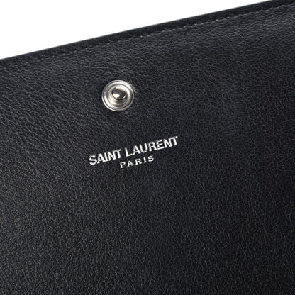 Saint Laurent Calfskin Heart Studded Monogram Chain Wallet Black 5 of 8