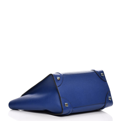 Celine Drummed Calfskin Mini Luggage Indigo 4 of 8
