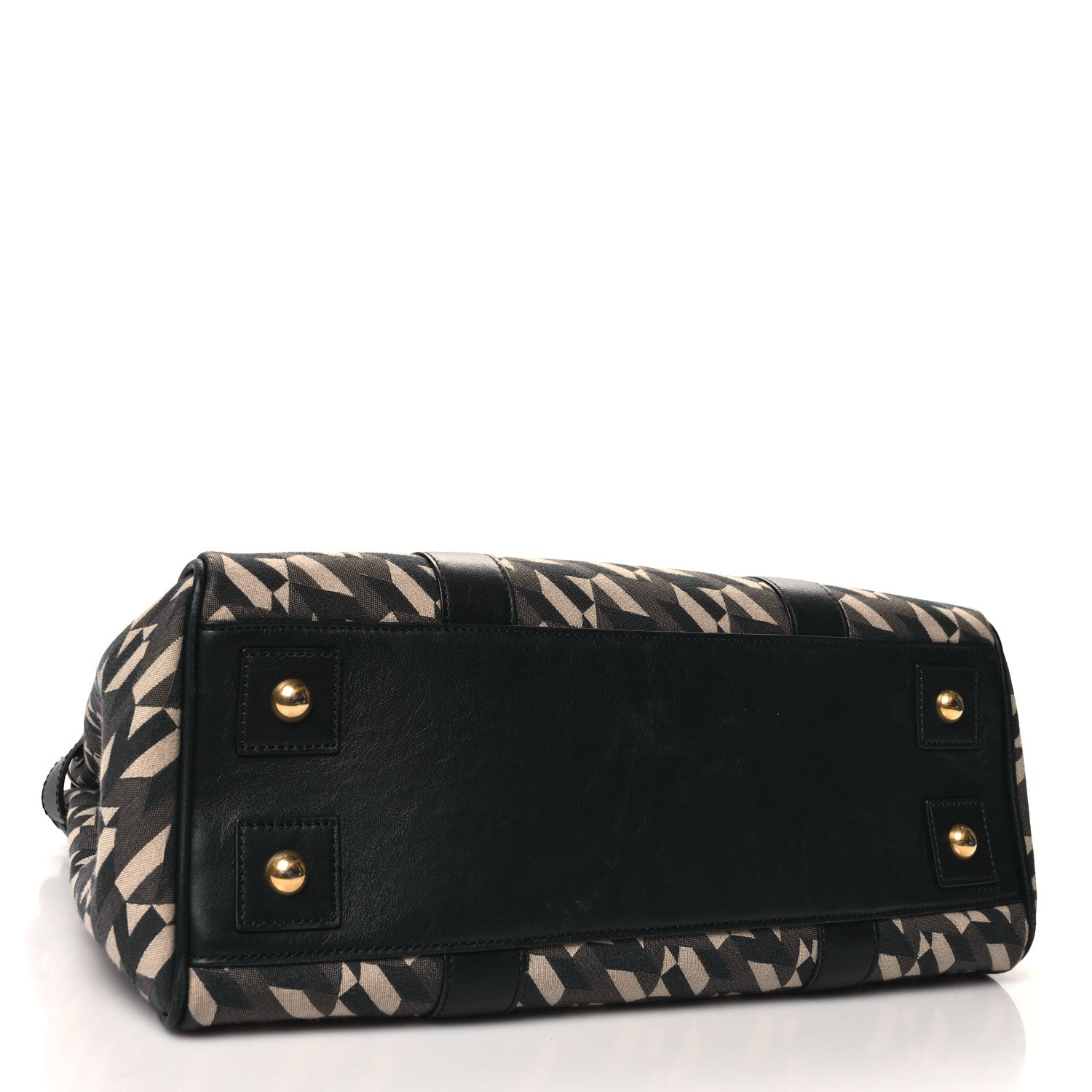 Mulberry Monogram Smooth Calfskin Canvas Print Bayswater Black 4 of 11