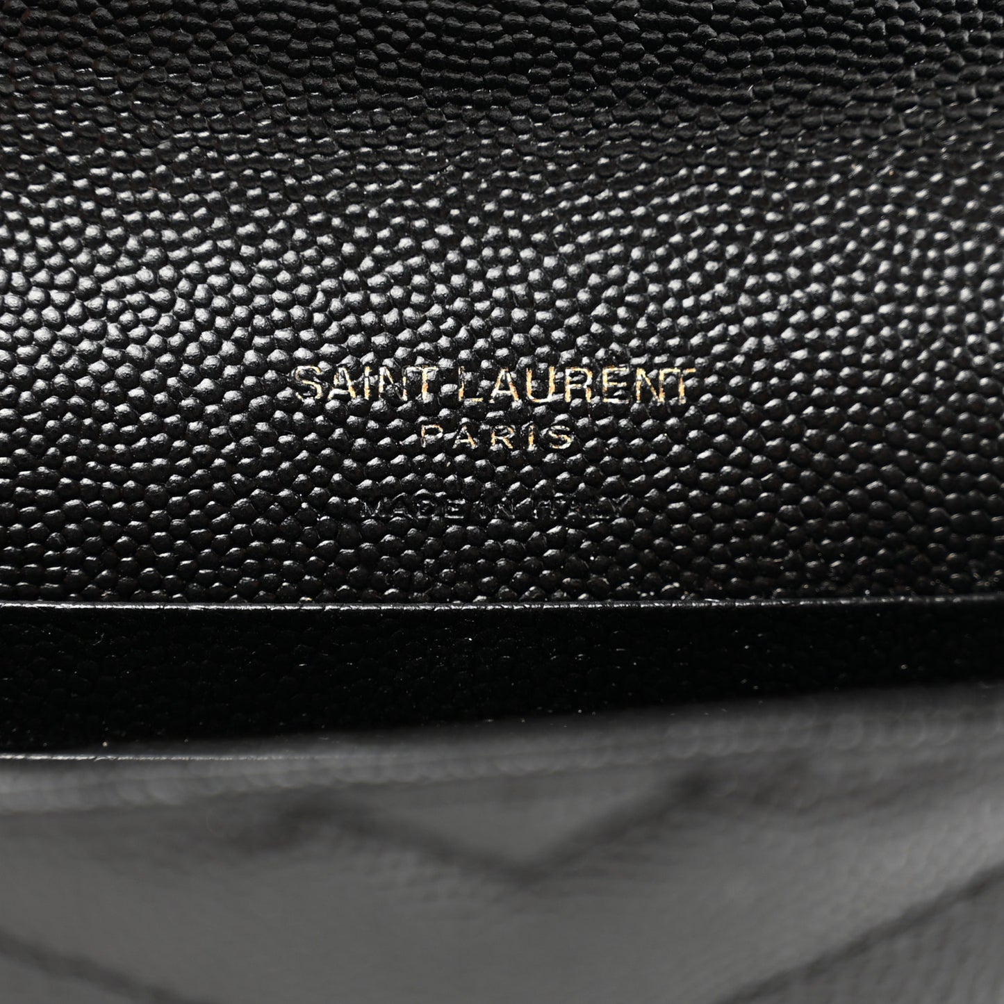 Grain De Poudre Matelasse Chevron Small Monogram Envelope Wallet Black