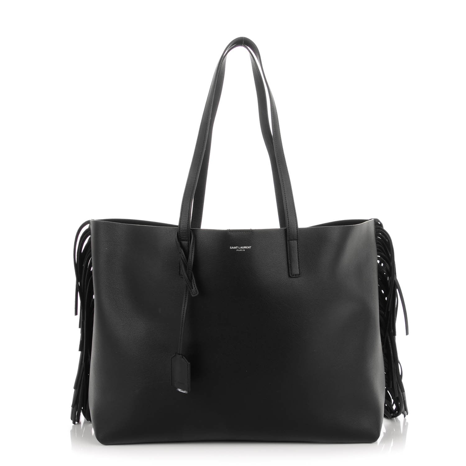 Saint Laurent Calfskin Large Fringe Shopping Tote Black 1 of 8