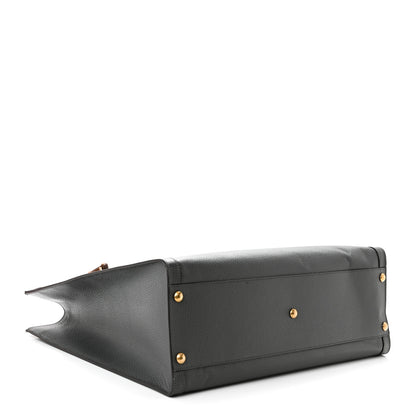 Gucci Textured Dollar Calfskin Web Studded Maxi Diana Tote Bag Graphite Grey 4 of 11