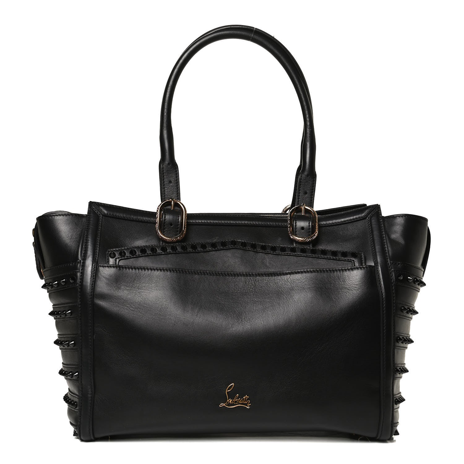 Christian Louboutin Calfskin Spikes Farida Bowler Bag Black 1 of 13