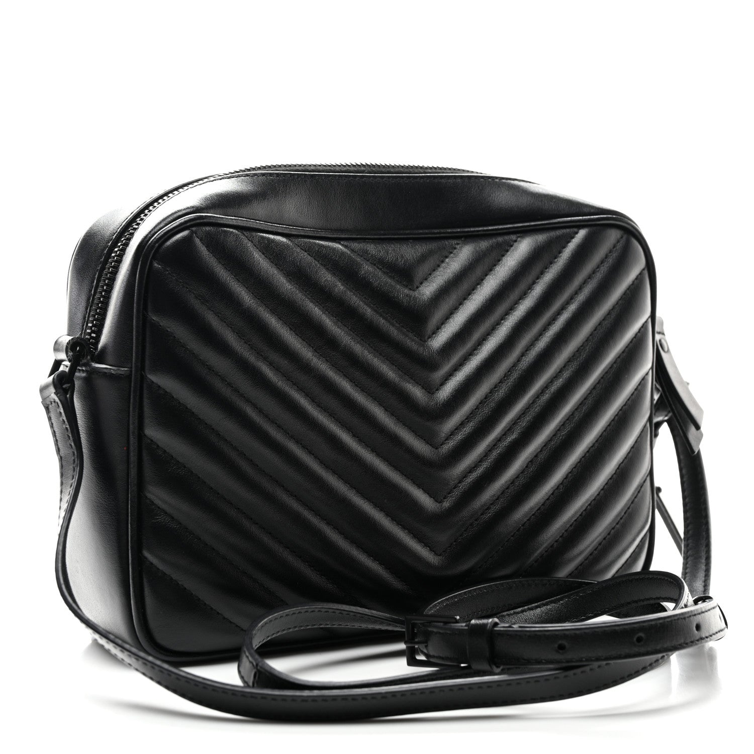 Saint Laurent Calfskin Matelasse Monogram Monochrome Lou Camera Bag Black 2 of 9