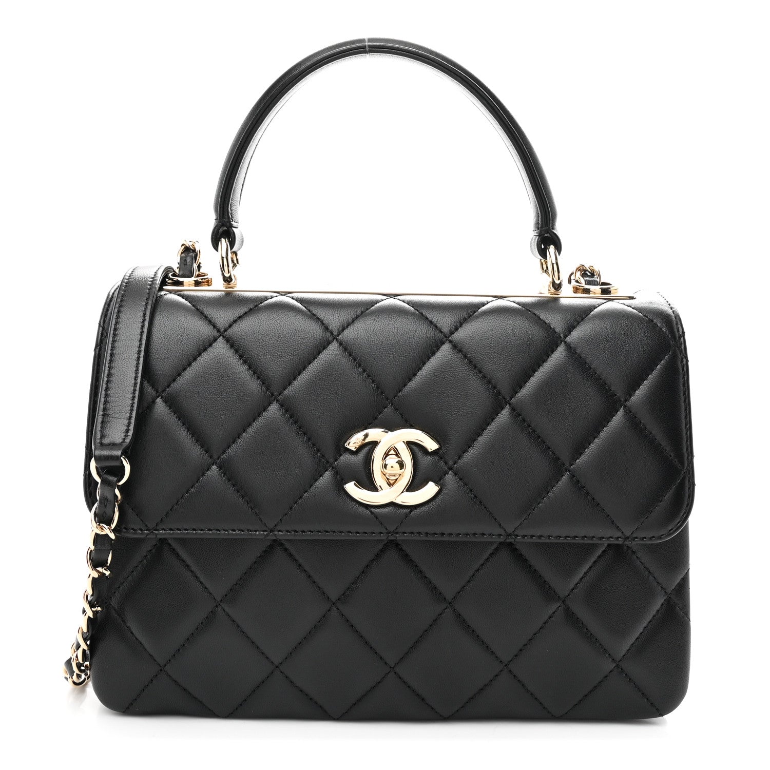 Chanel Lambskin Quilted Small Trendy CC Dual Handle Flap Bag Black 1 of 10