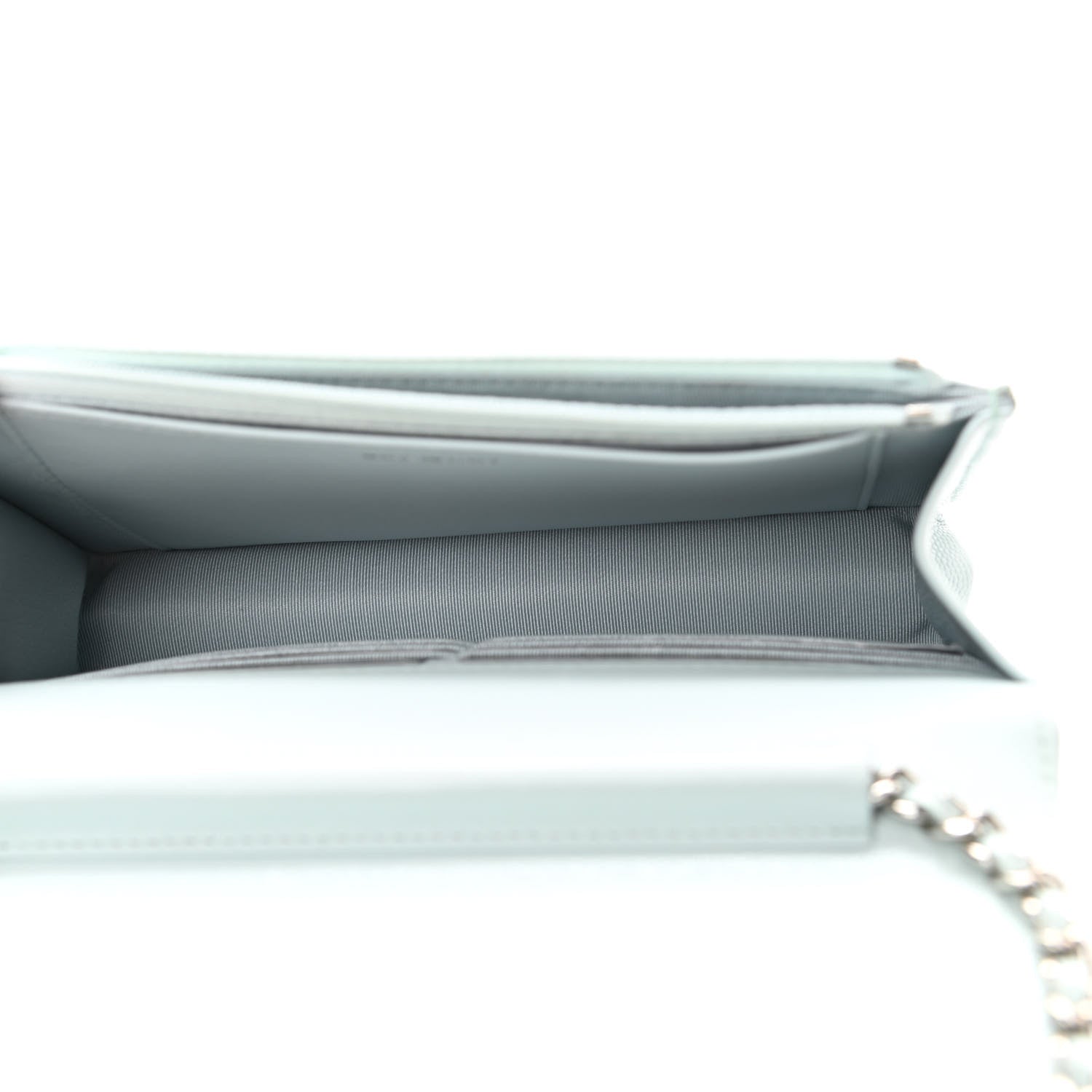 Chanel Caviar Quilted Wallet On Chain WOC Light Blue 5 of 12