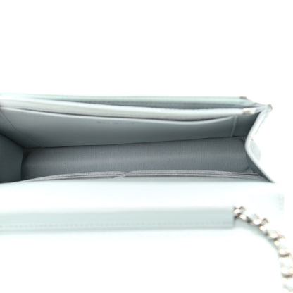 Chanel Caviar Quilted Wallet On Chain WOC Light Blue 5 of 12