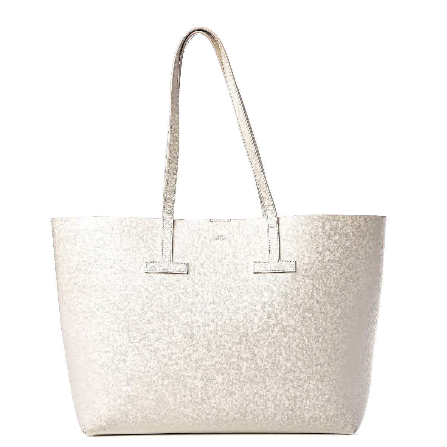 Tom Ford Grained Calfskin Small T Tote White 1 of 14