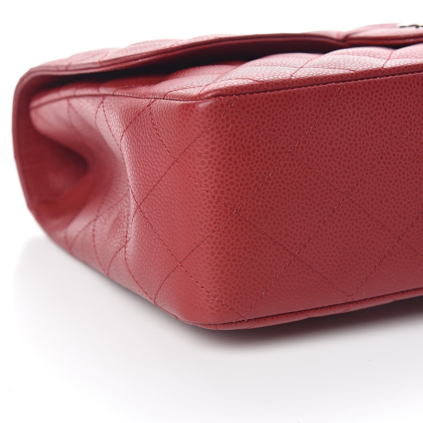 Caviar Quilted Jumbo Single Flap Red