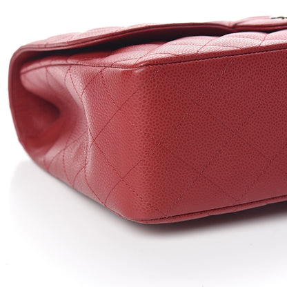 Chanel Caviar Quilted Jumbo Single Flap Red 8 of 11