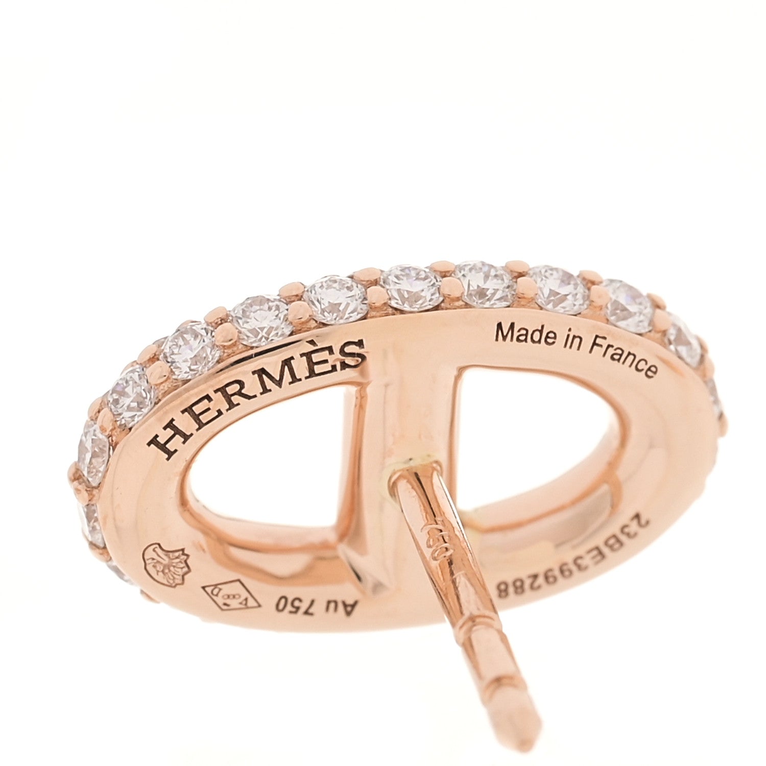 Hermes 18K Rose Gold Diamond New Farandole Earrings 4 of 5