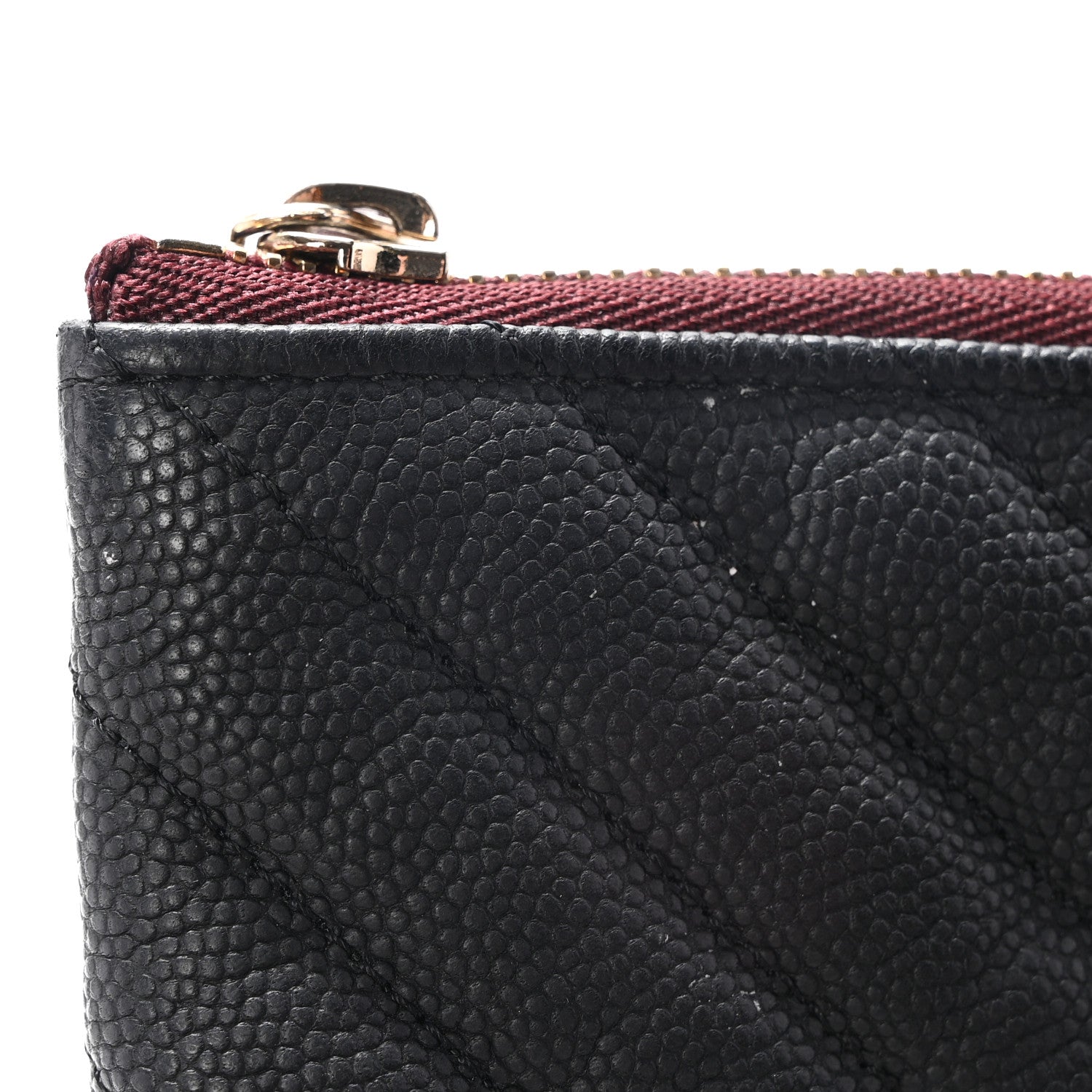Chanel Caviar Chevron Quilted Large Cosmetic Case Black 10 of 11