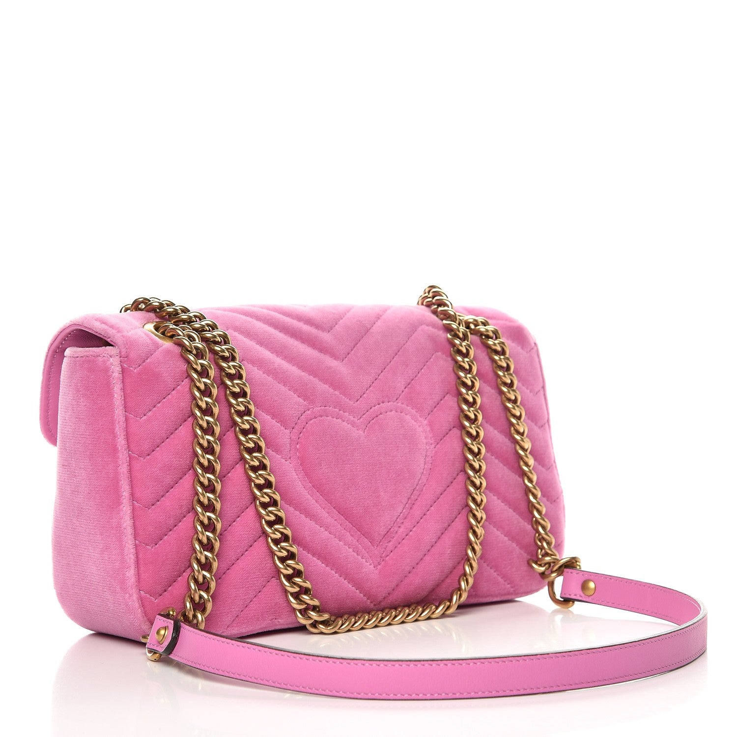 Gucci Velvet Matelasse Marquise Crystals Embroidered Small GG Marmont Shoulder Bag Malva 4 of 10